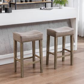 Backless Bar Stools, 2-Pcs Set (color: Gray)