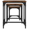Nesting Coffee Tables 3 pcs Smoked Oak Engineered Wood