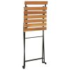 7 Piece Folding Bistro Set Solid Wood Acacia and Steel