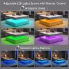 LED Coffee Table for Living Room with Storage - High Glossy Modern White Center Table with 2 Drawers, Square Wooden Middle