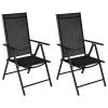 3 Piece Bistro Set Aluminum and Textilene Black