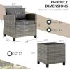 Outdoor Chairs, 3 Piece Patio Furniture, Small Front Porch Bistro Sets, Cushioned Patio Chairs Conversation Sets &Glass Table