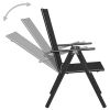 3 Piece Bistro Set Aluminum and Textilene Black