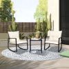 Outdoor Furniture - Three Pieces of Outdoor Swing Bistro Set Porch with Black Wicker Furniture - Living Room Chairs