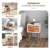 Mid-Century Wooden Multipurpose End Table with 2 Storage Drawers