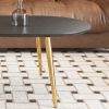 Modern Solid Wood Coffee Table Small Household Simple Home Tea Table Creative Oval Small Coffee Table for Living Room
