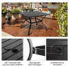 MEOOEM Patio Dining Set  Bistro Set Outdoor Furniture Square Bistro Metal Table Side Table and Metal Stackable Chairs, Black