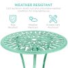 2024 New 3-Piece Outdoor Rust-Resistant Cast Aluminum Patio Bistro Set with Tulip Design, Antique Finish