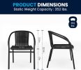 Furniture Modern Rattan Indoor/Outdoor Restaurant Dining Chairs,Stackable Rattan Bistro Chairs for Patio or Restaurant Set of 2,