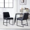 Upholstered Leather Dining Chairs Set of 2 With Metal Legs, Mid Century Modern Leisure Chairs for Kitchen Living Room Dining room Bistro Coffee Shop