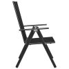 3 Piece Bistro Set Aluminum and Textilene Black