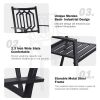 MEOOEM Patio Dining Set  Bistro Set Outdoor Furniture Square Bistro Metal Table Side Table and Metal Stackable Chairs, Black