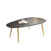 Modern Solid Wood Coffee Table Small Household Simple Home Tea Table Creative Oval Small Coffee Table for Living Room