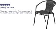Furniture Modern Rattan Indoor/Outdoor Restaurant Dining Chairs,Stackable Rattan Bistro Chairs for Patio or Restaurant Set of 2,