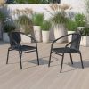Furniture Modern Rattan Indoor/Outdoor Restaurant Dining Chairs,Stackable Rattan Bistro Chairs for Patio or Restaurant Set of 2,